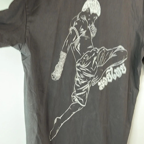 MARTIAL ARTS Born To Be Muay Thai Mens Black Graphic Crewneck T-Shirt Gold XXL - Picture 7 of 11